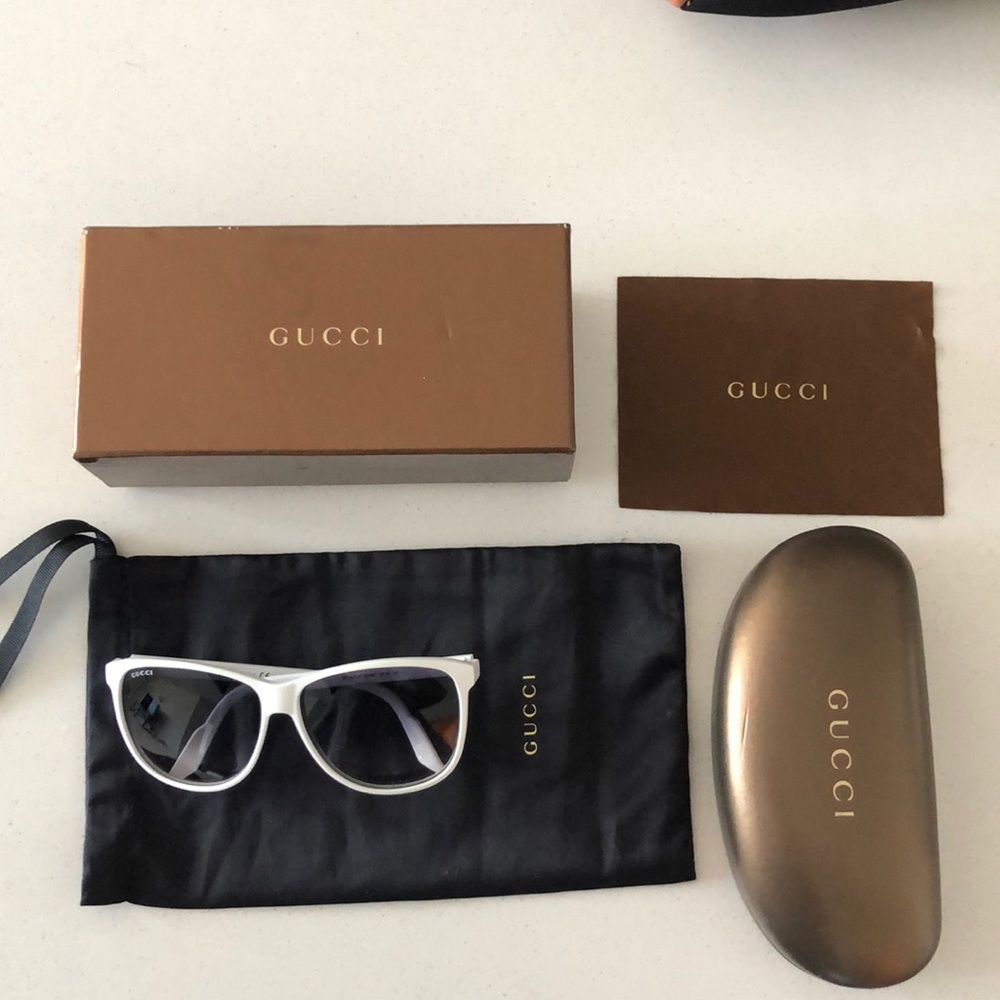 Gucci white sunglasses
